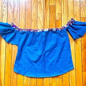 Unique Denim Off the Shoulder Top
